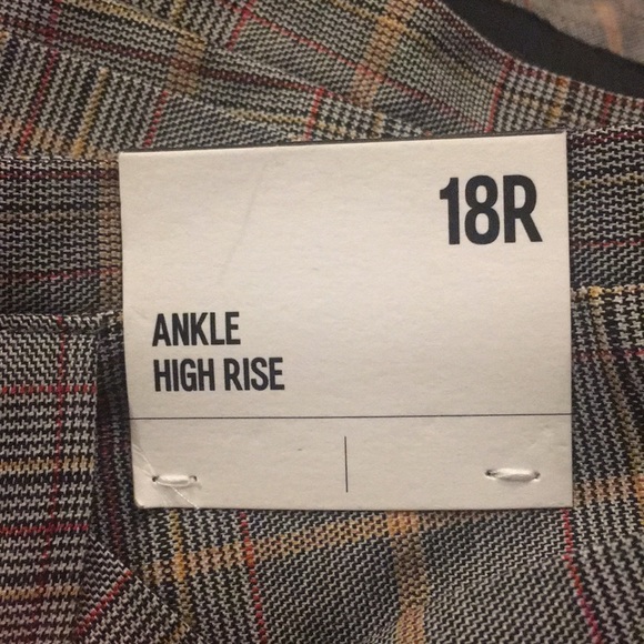 🆕✒️EXPRESS High Waisted Plaid Sash Tie Ankle Pant - Picture 6 of 9